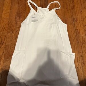 White dress with built in short